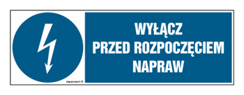 HF018 Wyłącz przed rozpoczęciem napraw