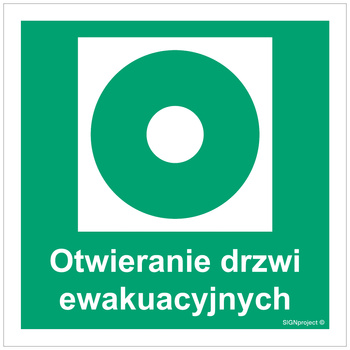 AC088 Otwieranie drzwi ewakuacyjnych - arkusz 12 naklejek