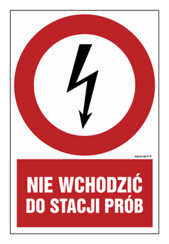 HC006 Nie wchodzić do stacji prób - arkusz 9 naklejek