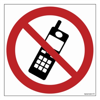 GB017 Zakaz używania telefonów komórkowych - arkusz 12 naklejek