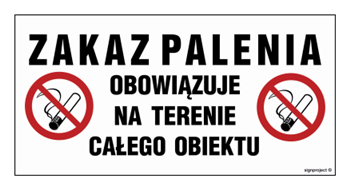 NC129 Zakaz palenia obowiązuje na terenie całego obiektu