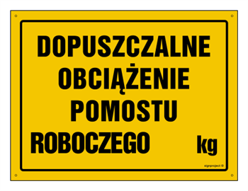 OA054 Dopuszczalne obciążenie pomostu roboczego