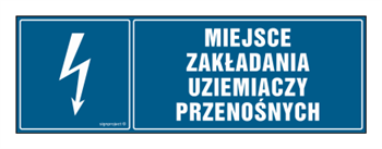 HH044 Miejsce zakładania uziemiaczy przenośnych - arkusz 8 naklejek