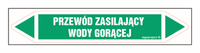 JF380 PRZEWÓD ZASILAJĄCY WODY GORĄCEJ - arkusz 5 naklejek