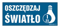 NC039 Oszczędzaj światło - arkusz 12 naklejek