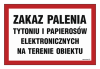 NC086 Zakaz palenia tytoniu i papierosów elektronicznych na terenie obiektu