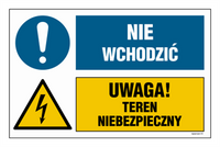 OI044 Nie wchodzić, Uwaga! teren niebezpieczny