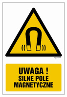 GF022 Uwaga! Silne pole magnetyczne - arkusz 9 naklejek -