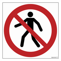 GA004 Zakaz przejścia - arkusz 12 naklejek