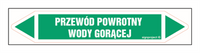 JF372 PRZEWÓD POWROTNY WODY GORĄCEJ - arkusz 5 naklejek