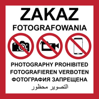 JE024 Zakaz fotografowania