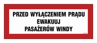 BC129 Przed wyłączeniem prądu ewakuuj pasażerów windy