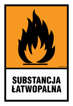 LB006 Substancja łatwopalna - arkusz 9 naklejek