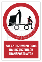 GC058 Zakaz przewozu osób na urządzeniach transportowych - arkusz 9 naklejek