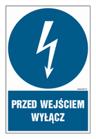 HE003 Przed wejściem wyłącz