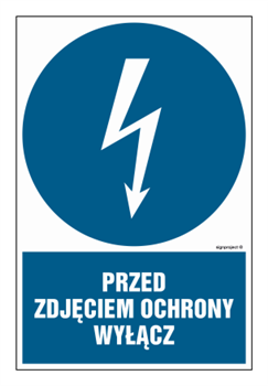 HE014 Przed zdjęciem ochrony wyłącz