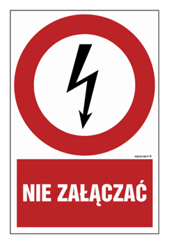 HC003 Nie załączać - arkusz 9 naklejek