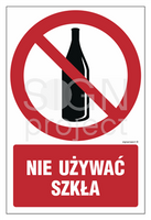 GC061 Zakaz używania szkła - arkusz 9 naklejek