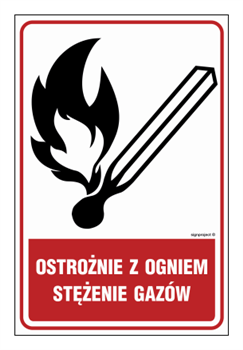 JD003 Ostrożnie z ogniem - stężenie gazów - opakowanie 10 sztuk