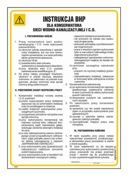IAF22 Instrukcja BHP dla konserwatora sieci wodno-kanalizacyjnej i c.o.