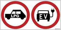 ND065 Zakaz wjazdu pojazdów napędzanych LPG i elektrycznych