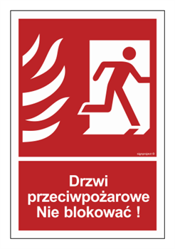 BC056 Drzwi przeciwpożarowe. Nie blokować! prawostronne