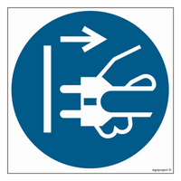 GJ006 Nakaz odłączenia urządzenia od sieci elektrycznej - arkusz 12 naklejek