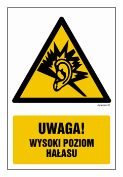 GF028 Uwaga - wysoki poziom hałasu