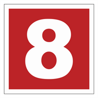 BC028 Liczba 8 - arkusz 12 naklejek