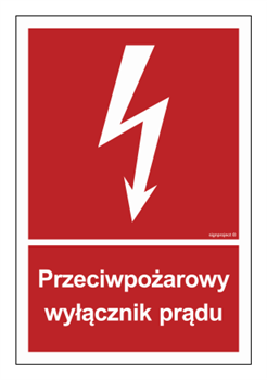 BB012 Przeciwpożarowy wyłącznik prądu - arkusz 9 naklejek