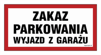 ND054 Zakaz parkowania wyjazd z garażu