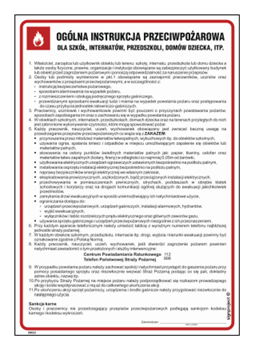 DB023 Ogólna instrukcja przeciwpożarowa dla szkół