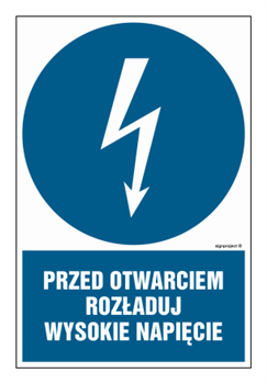 HE006 Przed otwarciem rozładuj wysokie napięcie