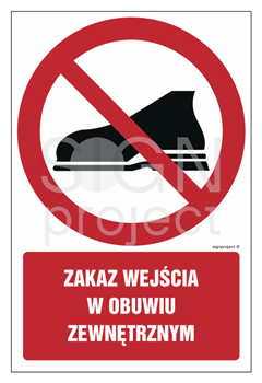 GC023 Zakaz wejścia w obuwiu zewnętrznym