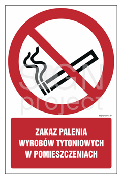 GC088 Zakaz palenia wyrobów tytoniowych w pomieszczeniach