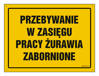OA206 Przebywanie w zasięgu pracy żurawia zabronione