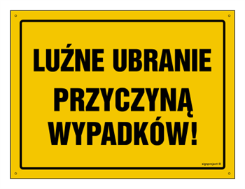 OA030 Luźne ubranie przyczyną wypadków