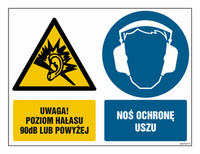 GM025 Uwaga poziom hałasu 90 dB lub powyżej Ochrona uszu obowiązkowa