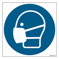 GJ016 Nakaz stosowania maski przeciwpyłowej - arkusz 12 naklejek