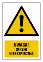GF049 Uwaga strefa niebezpieczna - opakowanie 10 sztuk