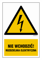 HA030 Nie wchodzić ! Rozdzielnia Elektryczna - arkusz 9 naklejek