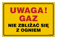 JD016 Uwaga! Gaz - nie zbliżać się z ogniem