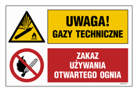 OI038 Uwaga! gazy techniczne, Zakaz używania otwartego ognia