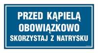 PA544 Przed kąpielą skorzystaj z natrysku - arkusz 6 naklejek