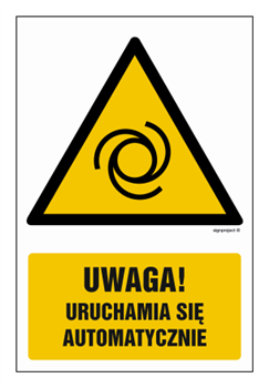 GF034 Uwaga! Uruchamia się automatycznie