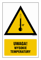 JA015 Ostrzeżenie przed wysokimi temperaturami - arkusz 9 naklejek