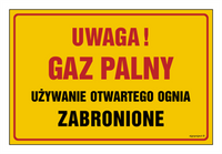 JD045 Uwaga! Gaz palny. Używanie otwartego ognia zabronione