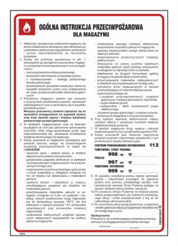 DB026 Ogólna instrukcja przeciwpożarowa dla magazynu