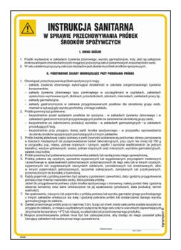 IAG25 Instrukcja sanitarna w sprawie przechowywania próbek środków spożywczych