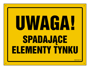 OA029 Uwaga! Spadające elementy tynku